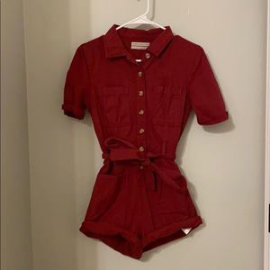 Urban Outfitters button-down Crimson romper
